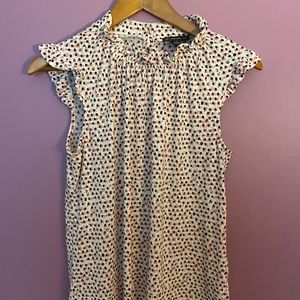 Pink black dot pattern sleeveless blouse size small